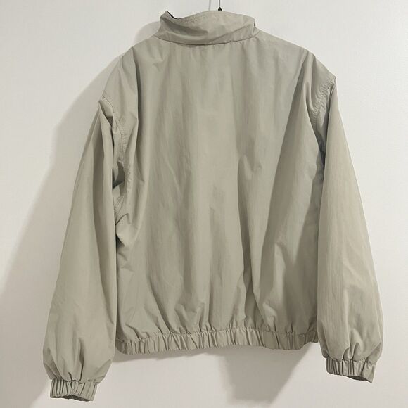 Eddie Bauer Nylon Bomber Jacket Men XL Beige Outdoor Outfitter Fleece Lined - Picture 3 of 6